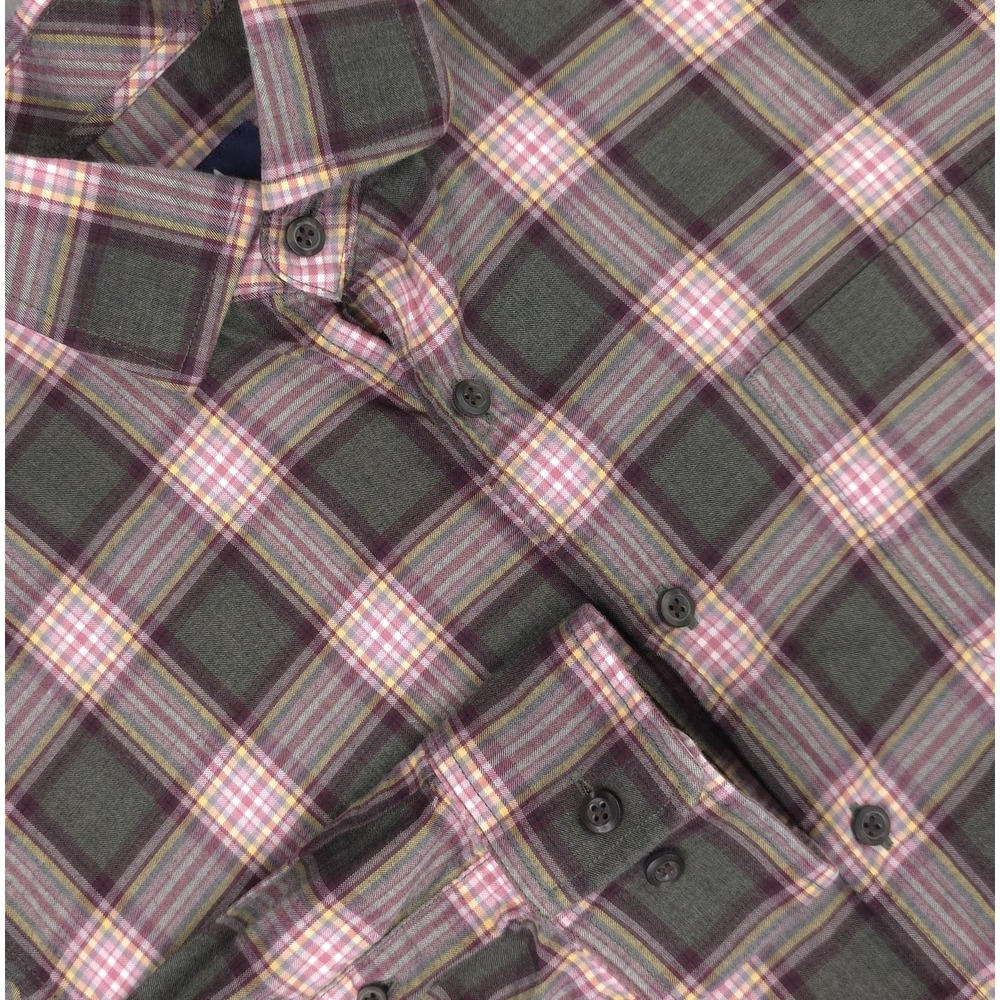 Johnnie-O Shirt Mens Medium Green Plaid Roanoke Long Sleeve Cotton Button Up